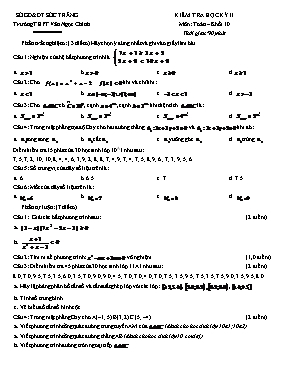 Kiểm tra học kỳ II môn Toán  khối 10